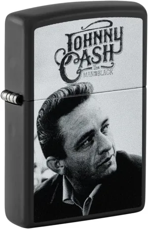 Zippo Johnny Cash Black Matte Pocket Lighter