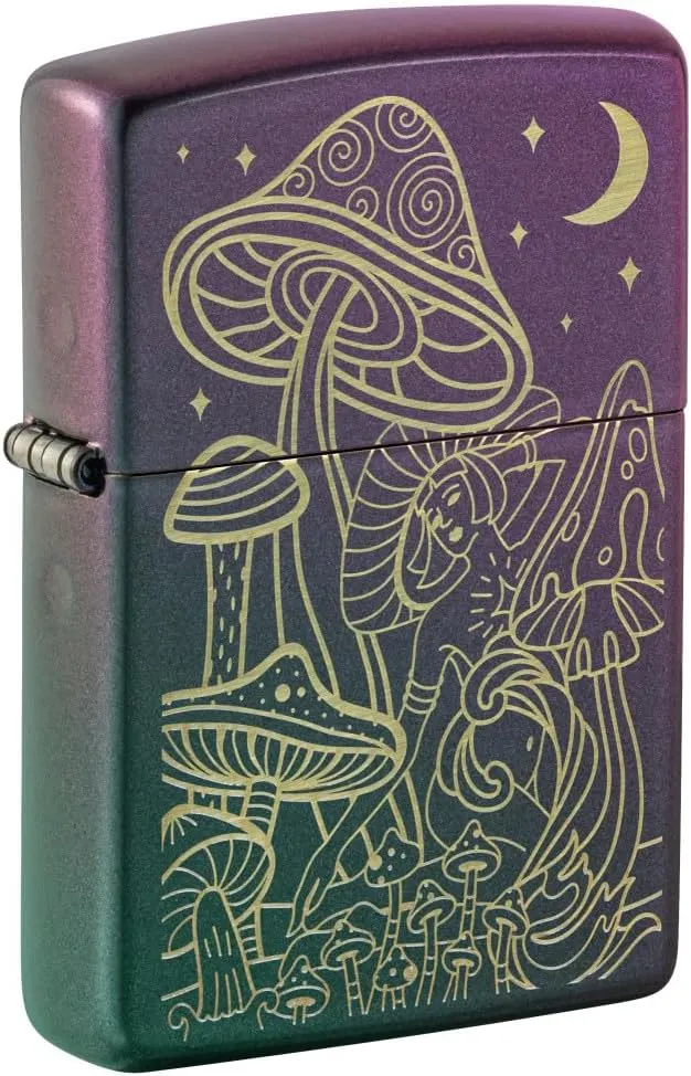 Zippo Laser Mushrooms Design Iridescent Pocket Lighter
