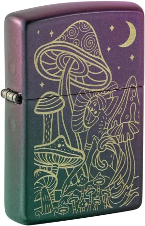 Zippo Laser Mushrooms Design Iridescent Pocket Lighter