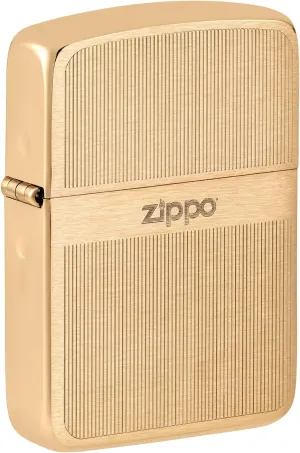 Zippo Lighter: 1941 Replica, Engraved Design - Brushed Brass 81488