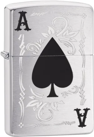 Zippo Lighter: Ace of Spades - Brushed Chrome 79191