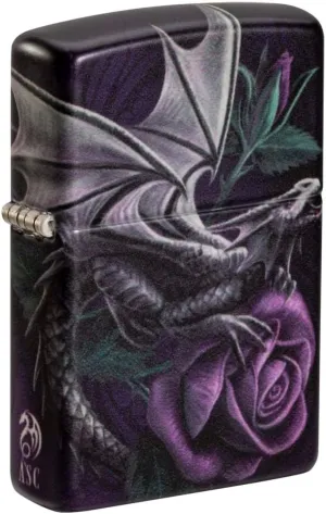 Zippo Lighter: Anne Stokes Dragon with Rose - 540 Color 81195