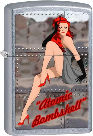 Zippo Lighter: Atomic Bombshell, Pin-Up Girl - Street Chrome 80789