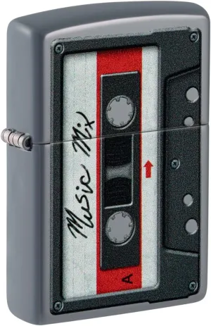Zippo Lighter: Cassette Tape - Flat Grey 81409