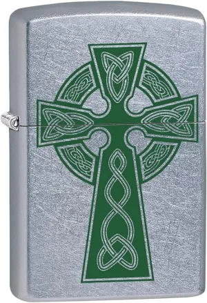 Zippo Lighter: Celtic Cross - Street Chrome 80793