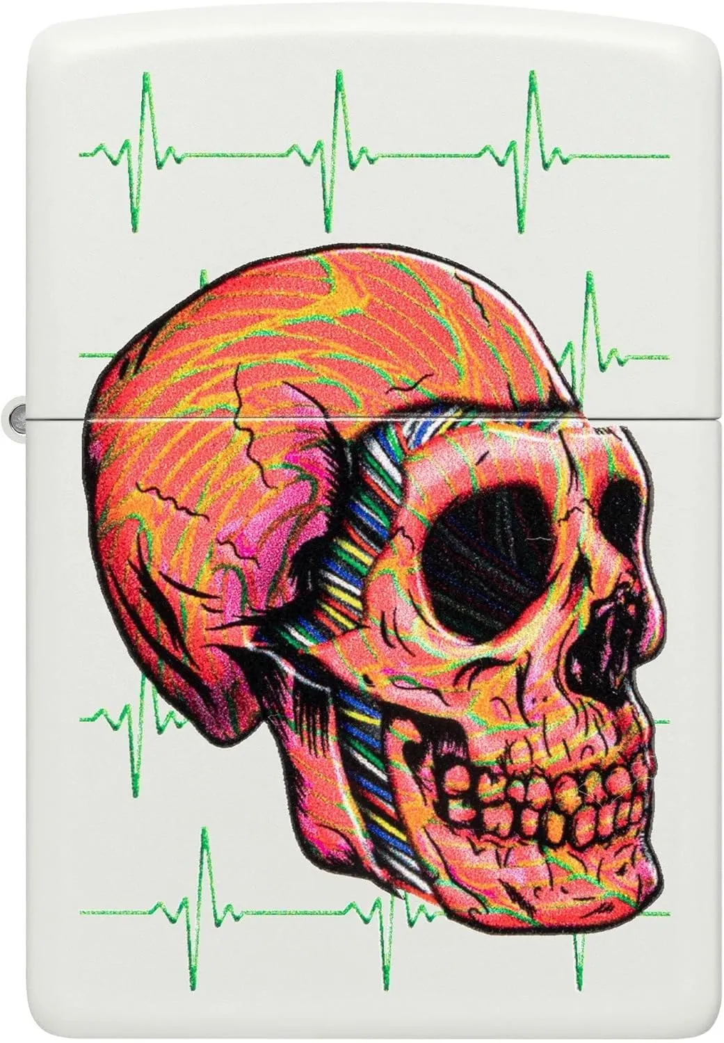 Zippo Lighter Cyber Skull, Windproof, Custom Designed, Stainless Steel Body