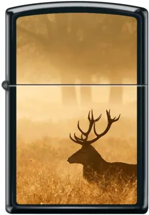Zippo Lighter- Deer in Mist Black Matte Windproof Lighter #Z5148