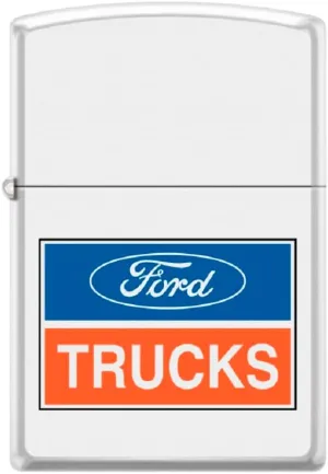 Zippo Lighter -for Ford Oval Logo Trucks Sign White Matte Windproof Lighter #Z5334