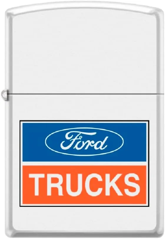 Zippo Lighter -for Ford Oval Logo Trucks Sign White Matte Windproof Lighter #Z5334