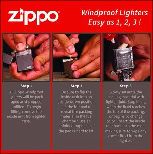Zippo Lighter-Happy Fathers Day Brushed Chrome Windproof Lighter #Z5419
