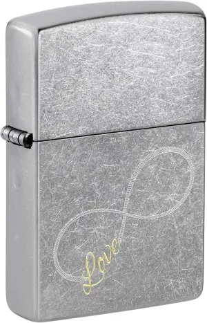 Zippo Lighter: Infinity Love, Engraved - Street Chrome 81632