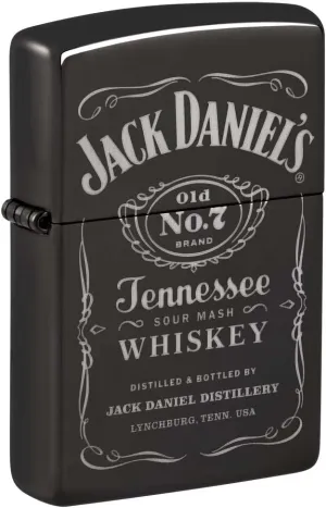 Zippo Lighter: Jack Daniel's Logo, Engraved - High Polish Black 81223