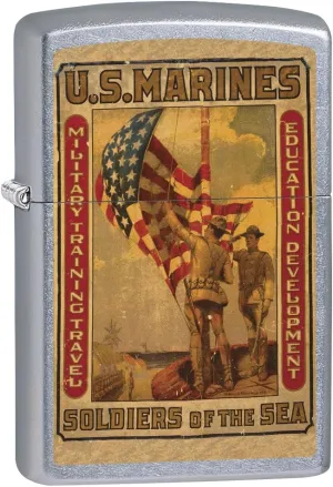 Zippo Lighter: Military Poster, US Marines Soldiers of The Sea - Street Chrome 79362