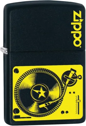 Zippo Lighter: Music Turntable - Black Matte 78753