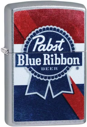 Zippo Lighter: Pabst Blue Ribbon Beer Logo - Street Chrome 81188