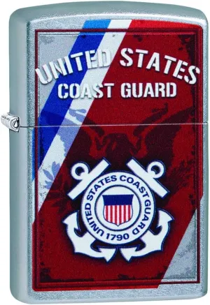 Zippo Lighter - Personalized Custom Message Engraved on Backside for U.S. Coast Guard USCG Windproof Lighter