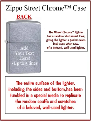 Zippo Lighter-Personalized Custom Message Engraved on Backside Golf Swing Street Chrome Windproof Lighter #Z5385