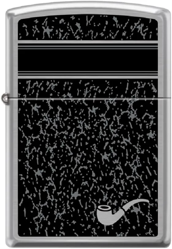 Zippo Lighter- Pipe Design Pipe Insert Windproof Lighter Brushed Chrome #Z5524