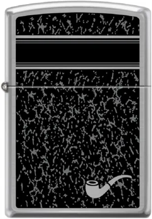 Zippo Lighter- Pipe Design Pipe Insert Windproof Lighter Brushed Chrome #Z5524