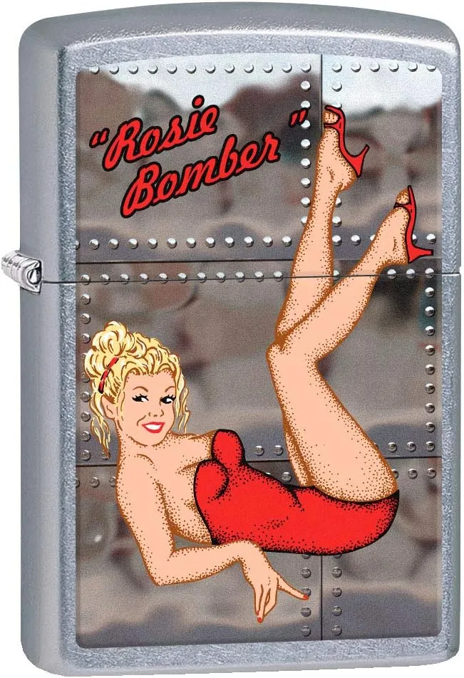 Zippo Lighter: Rosie Bomber, Pin-up Girl - Street Chrome 80788