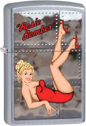 Zippo Lighter: Rosie Bomber, Pin-up Girl - Street Chrome 80788