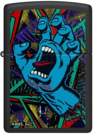 Zippo Lighter Santa Cruz Screaming Hand, Windproof, Custom Designed, Stainless Steel Body