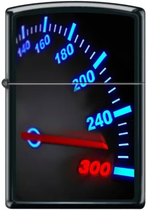 Zippo Lighter- Speedometer Dial Black Matte Windproof Lighter #Z5134