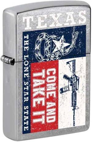 Zippo Lighter: Texas, Come and Take It - Street Chrome 81300