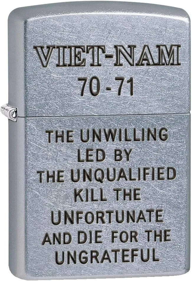 Zippo Lighter: Vietnam Trench Art, Unwilling - Street Chrome 80781