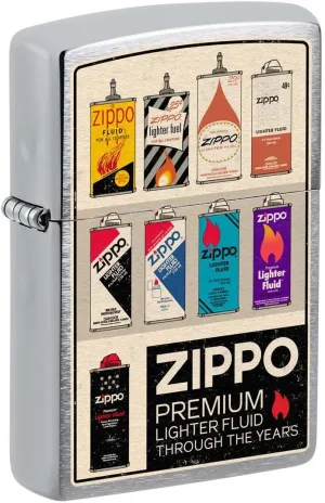 Zippo Lighter: Vintage Fuel Cans - Brushed Chrome 81322