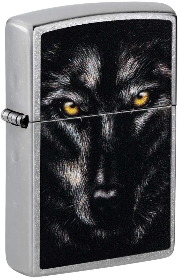 Zippo Lighter: Wolf Face - Street Chrome 81416