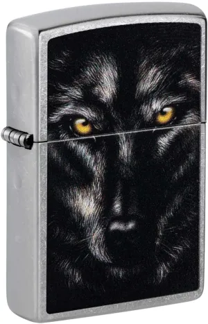 Zippo Lighter: Wolf Face - Street Chrome 81416