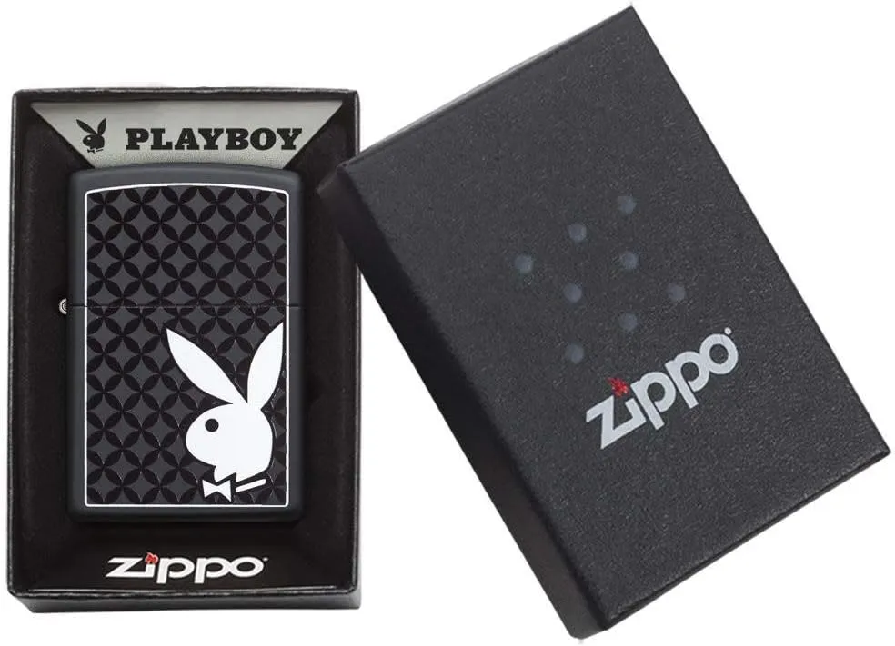 Zippo Playboy Black & White Rabbit Pocket Lighter