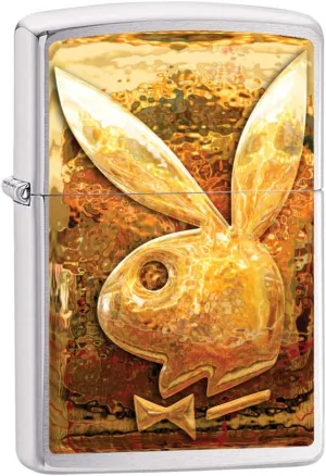 Zippo Playboy Rabbit Brushed Chrome Pocket Lighter