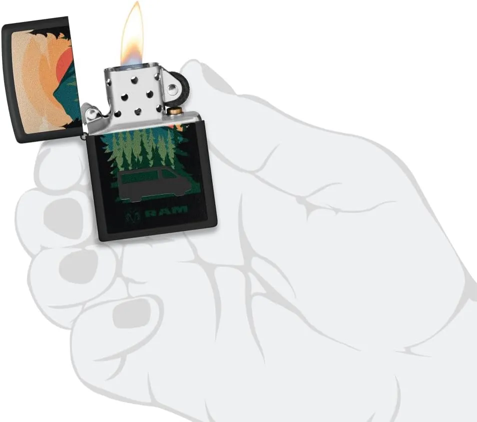 Zippo RAM Black Matte Pocket Lighter