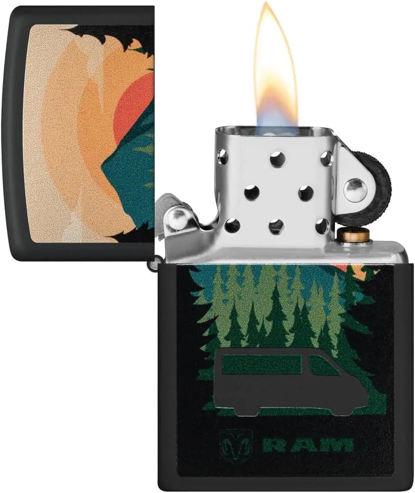 Zippo RAM Black Matte Pocket Lighter