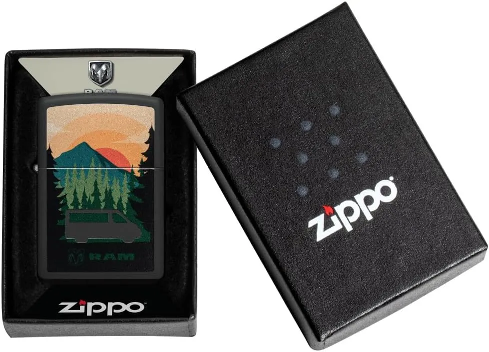 Zippo RAM Black Matte Pocket Lighter