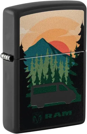 Zippo RAM Black Matte Pocket Lighter