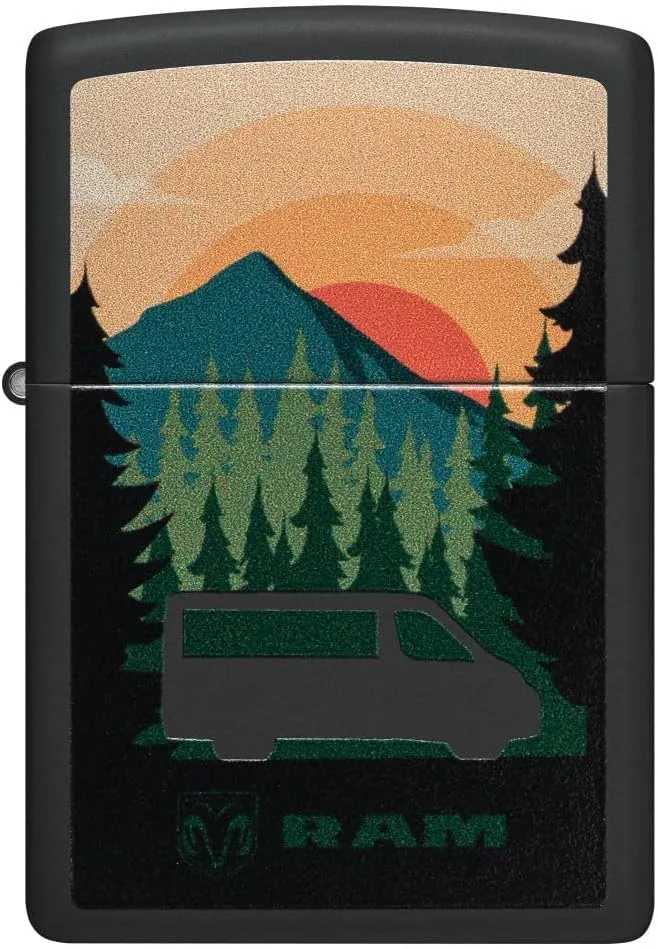 Zippo RAM Black Matte Pocket Lighter