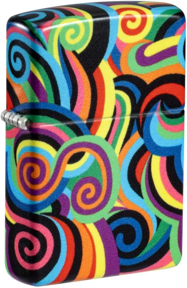 Zippo Rick Rietveld Glowing Swirls Design Glow in The Dark Pocket Lighter