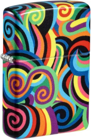 Zippo Rick Rietveld Glowing Swirls Design Glow in The Dark Pocket Lighter