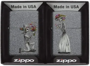 Zippo Skeleton Flowers Iron Stone Gift Set Pocket Lighters, One Size (ZO28987)