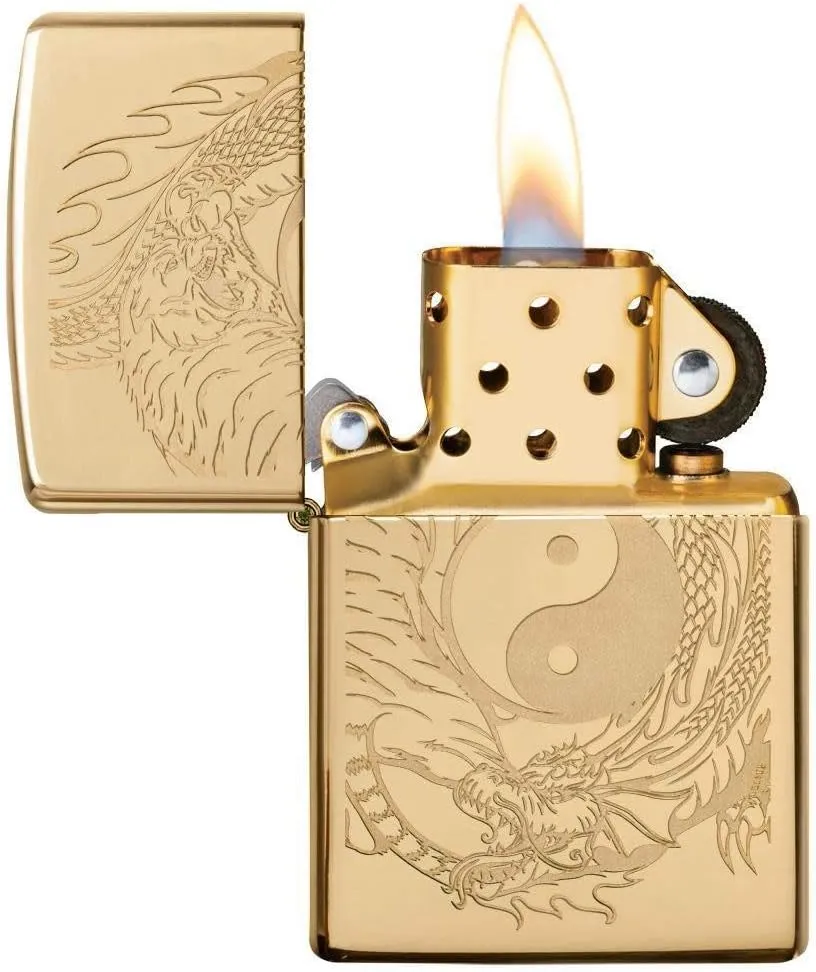 Zippo Tiger and Dragon Design Pocket Lighter, One Size