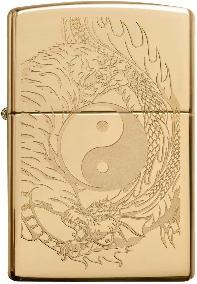 Zippo Tiger and Dragon Design Pocket Lighter, One Size