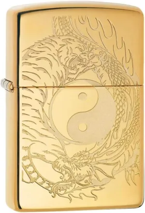 Zippo Tiger and Dragon Design Pocket Lighter, One Size