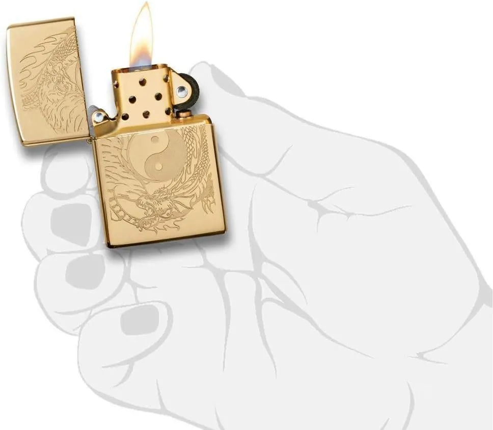 Zippo Tiger and Dragon Design Pocket Lighter, One Size