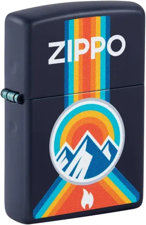Zippo Unisex-Adult Outdoor Lighters, Navy Matte Mountain Outdoor Logo