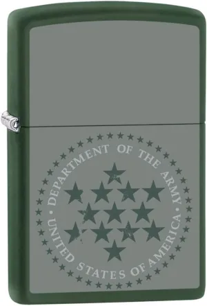 Zippo US Department of The Army Green Matte Pocket Lighter