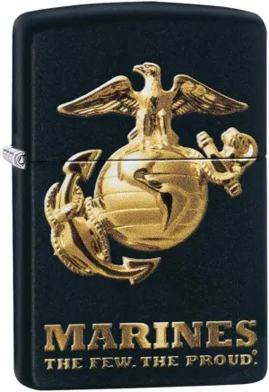 Zippo U.S. Marine Corps. Logo Black Matte Pocket Lighter