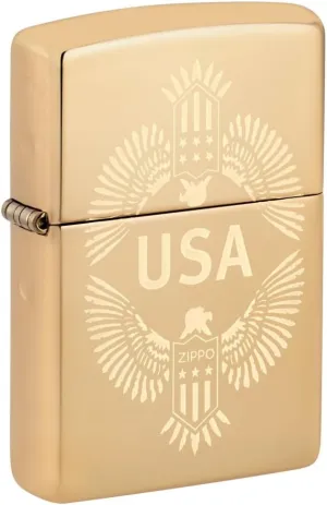 Zippo USA High Polish Brass Pocket Lighter